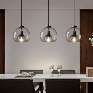 Modern round smoked pendant light  