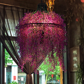 Hanging decorative floral pendant light