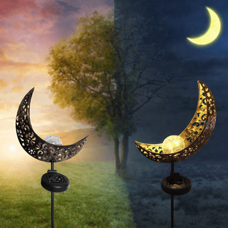 Zahradní světlo půlměsíc solární černé