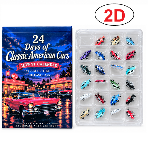 Advent calendar with metal toy cars for kids