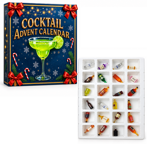 Advent calendar with miniature bottles for the holidays