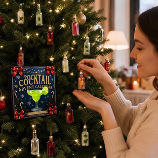 Adventní kalendář s miniaturními lahvičkami pro svátky
