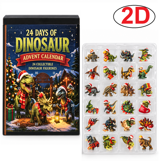 Advent Calendar with 24 Dinosaur Figurines