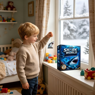 Advent calendar with shark figurines, collector's set