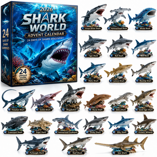 Advent calendar with shark figurines, collector's set