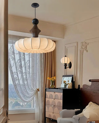 Hanging ribbed cocoon light for the living room