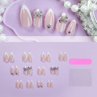 Nail decoration set with decorative glitter elements