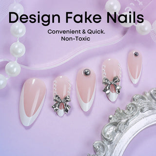 Nail decoration set with decorative glitter elements