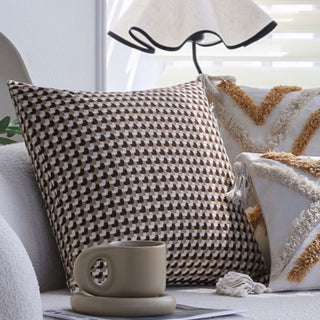 Decorative geometric patterned throw pillow for sofa