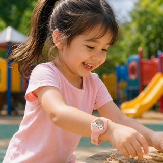 Children's watch with dinosaur motif and adjustable strap