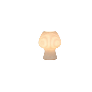 Nowoczesna lampa stołowa LED w plisowanym stylu grzybowym