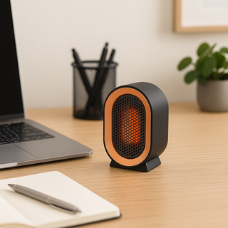 Compact portable electric fan heater for the home office