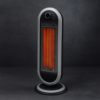 Tower-shaped electric space heater for indoor use