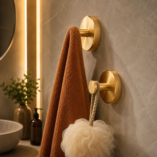 Round matte wall-mounted towel rack for the bathroom