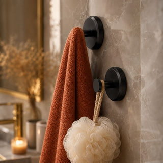 Round matte wall-mounted towel rack for the bathroom