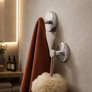 Round matte wall-mounted towel rack for the bathroom