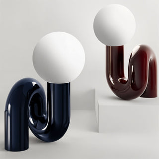 Wewnętrzna nowoczesna lampa stołowa | Zakrzywione neotonowe światło