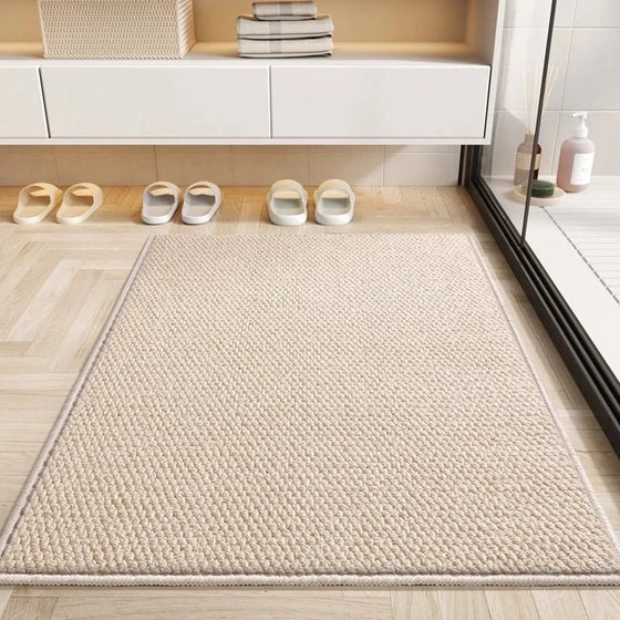 Beige Textured Natural Area Rug for Living Room