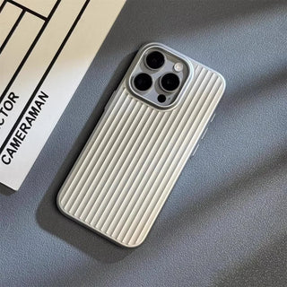 Ribbed Phone Case with Camera Protection – Silver