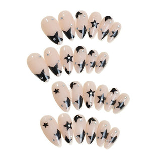 Glitter nail polish with stars and a moon for manicures