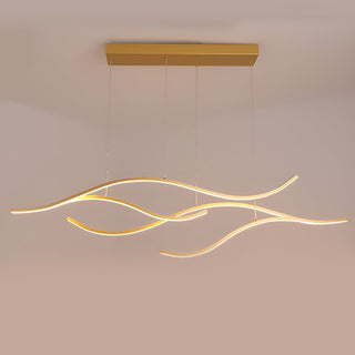 Moderní LED Závěsné Svítidlo | Vlnový Lustr nad Jídelní Stůl
