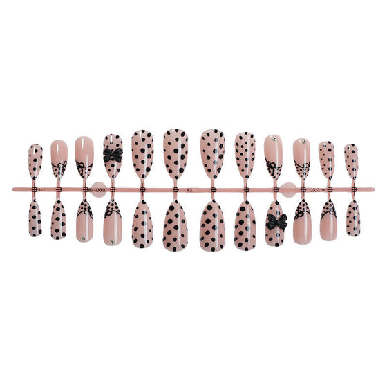 Polka Dot Press-On Nails with Bows