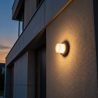 Round LED ceiling light flush-mounted for the living room