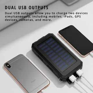 Solar Rugged Power Bank with LED Lights