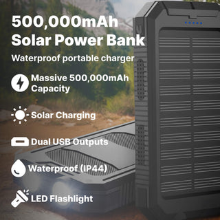 Solar Rugged Power Bank with LED Lights