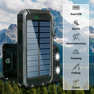 Solar Rugged Power Bank with LED Lights