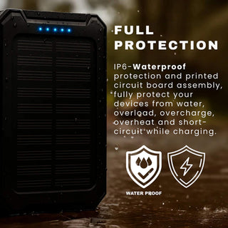 Solar Rugged Power Bank with LED Lights