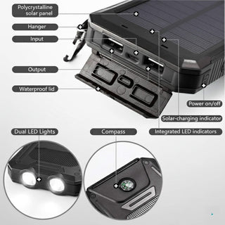 Solar Rugged Power Bank with LED Lights