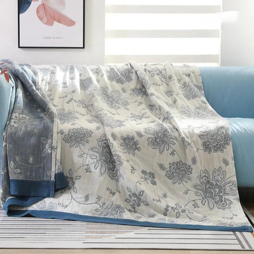 Couvre-lit à motif floral matelassé réversible