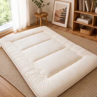 Skládací futon matrace japonská na zem pro hosty do ložnice – Bílá