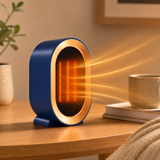 Compact oval desktop heater for personal heating