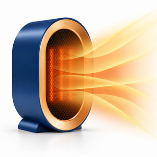 Compact oval desktop heater for personal heating