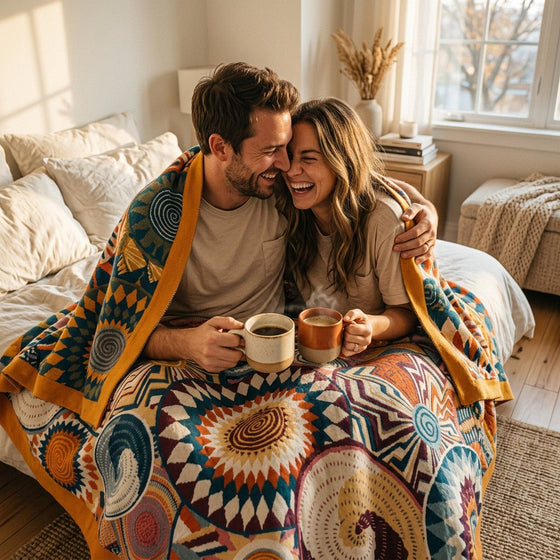 Bed throw with gauze texture, multi-layer