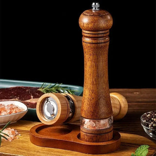 Manual pepper and salt grinder with adjustable grinding for the kitchen