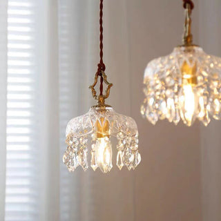 Suspension vintage avec gouttes pendantes pour le salon